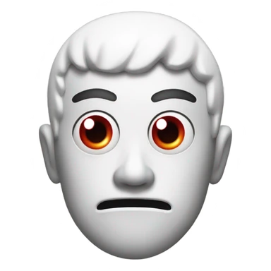 Red and white katsune head shocked sticker