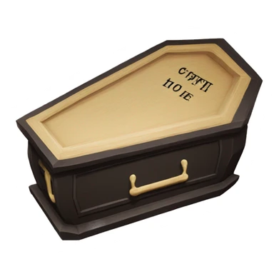 The coffin with the inscription HSE sticker