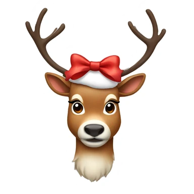 reindeer with bow sticker
