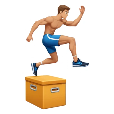 man jump onto plyo-box side-view sticker