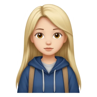 A pretty girl who has layered straight hair woth baggy clothing sticker