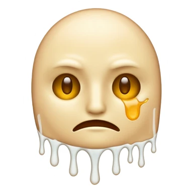 The heat broken emoji in white with sticky white liquid Ozzing out of it with no face sticker