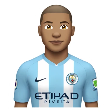 kylian mbappe with Manchester city jersey sticker