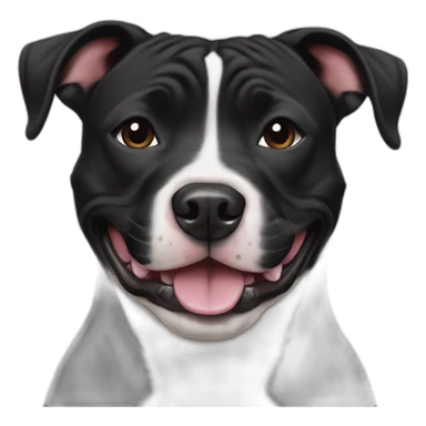 happy staffordshire bull terrier black sticker