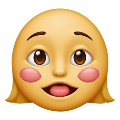 

I'd like an emoji with slightly squinty eyes, a mouth giving a tight kiss with little creases around the lips sticker