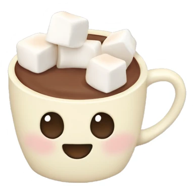 hot chocolate in a cream colored mug with marshmallows  sticker
