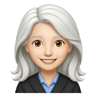 Profesora joven, sonrriente cabello blanco y de pelo largo  sticker