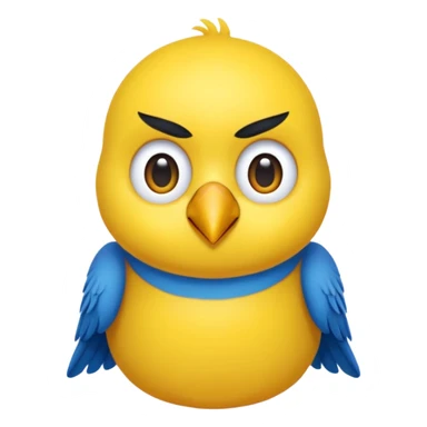 Pappagallo giallo e blu con il giallo sul petto le ali e la coda blu e la fronte poco poco verde sticker