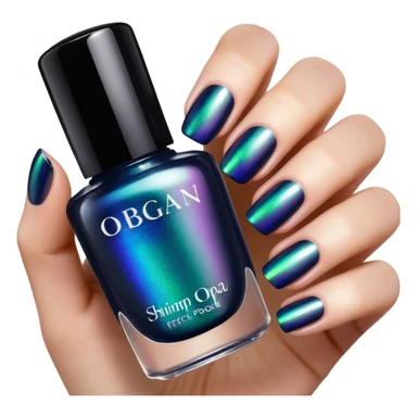 Colorshifting incredibly beautiful shimmering black opal effect Nail polish, translucent bottle sticker