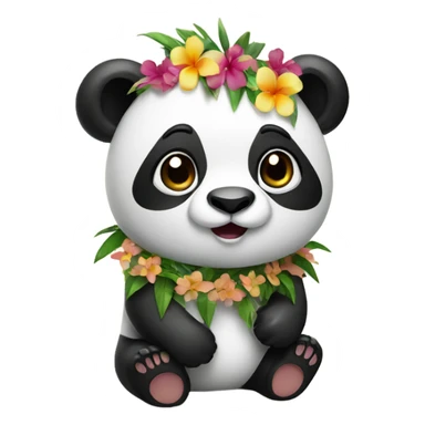 Panda with Hawaiian lei  sticker