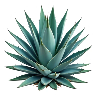 Cinematic Realistic Agave Emoji, Bold and spiky, with long, pointed leaves forming a rosette pattern. The sharp edges and soft blue-green hue exude a sense of rugged beauty and desert resilience. Soft glowing outline, capturing the essence of survival and strength in a striking agave plant! sticker