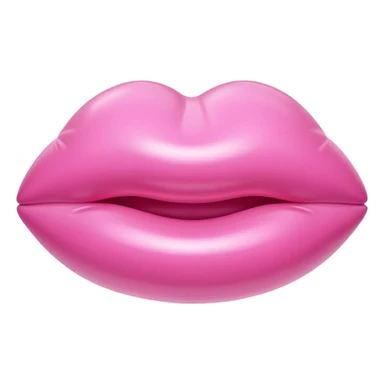 pink puffy inflatable ballon lips sticker