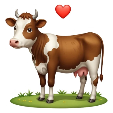 vaca con corazon para copiar y pegar en chat sticker