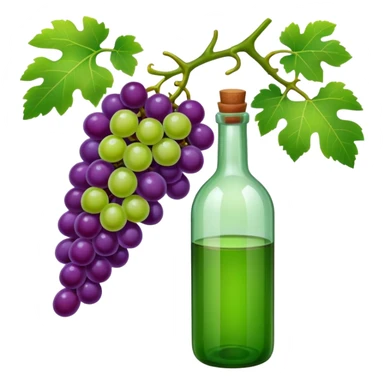 Grapes vine bottle sticker