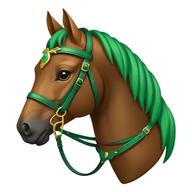 horse head with a green horse brides sticker