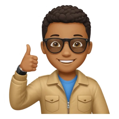 Creat light black kid with this "👍, 👈, 😀, 😎, reaction sticker