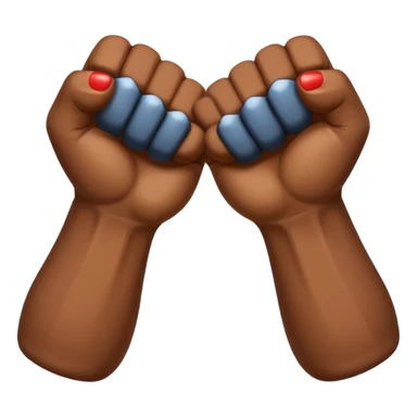 Two fists crossed over like being handcuffed just without the cuffs in an upward and downword motion sticker