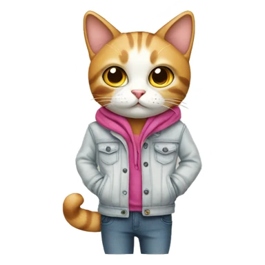 Cat with clothes sticker