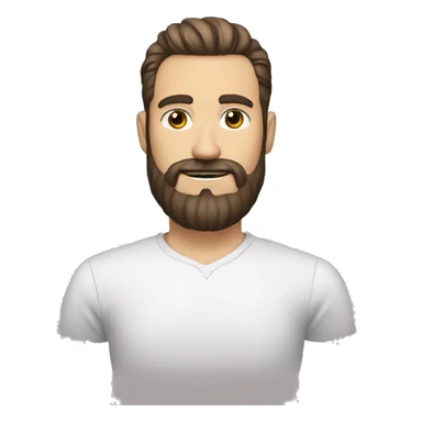 white person dark brown eyes and hair comb over haircut and full bearded sticker