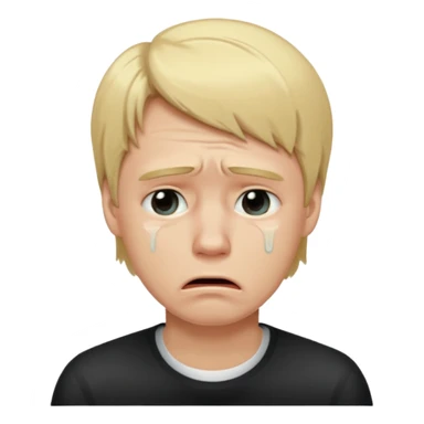 man crying with blond hair sticker