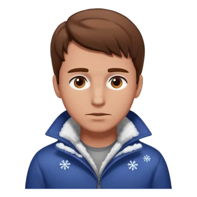 Guy looking at snow on the ground sticker