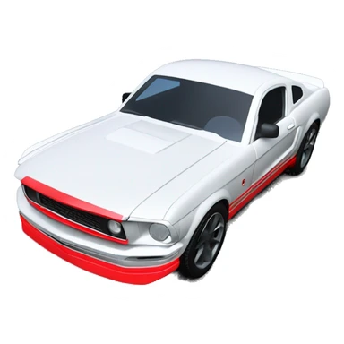 Create a white Mustang GT with black roof, red breaks, Silver rims  sticker