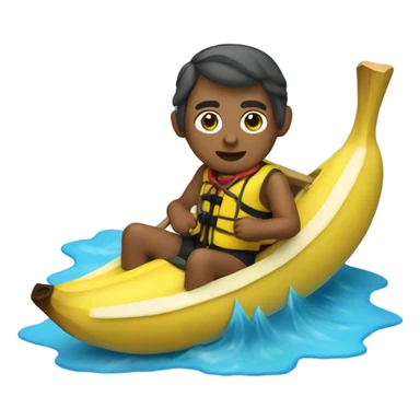 a person on a banana boat on water  sticker