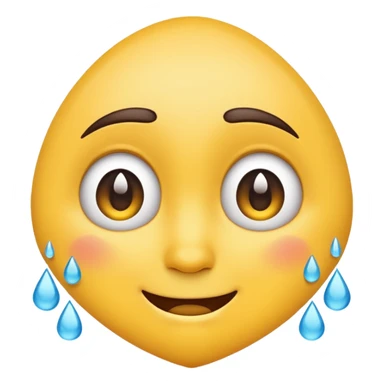 Smiling emoji crying and concerned eyebrows  sticker