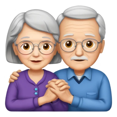 Grandma and grandfather hold each other's hands sticker