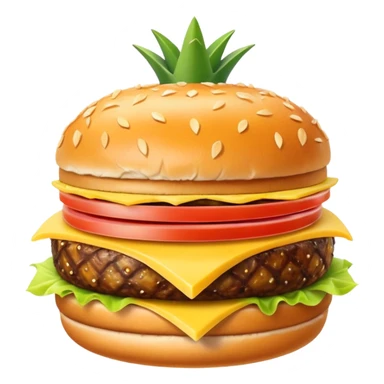 Pinapple in a burger sticker