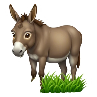 donkey eats grass sticker