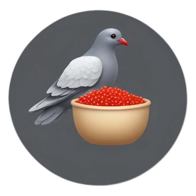 pidgeon holding red caviar in hand sticker