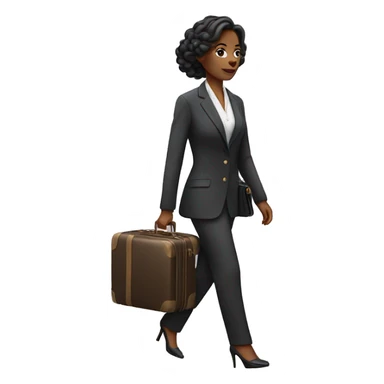 Posh woman with luggage walking  sticker