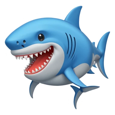 Hazme un emoji de un tiburón con zapatos azules  sticker