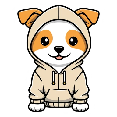 Dog wearing a hoodie  sticker