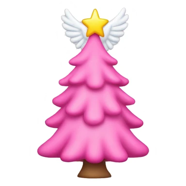 Pink Christmas tree with an angel on top  sticker