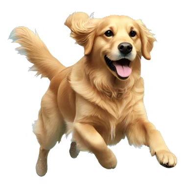 Golden retriever jump in water sticker