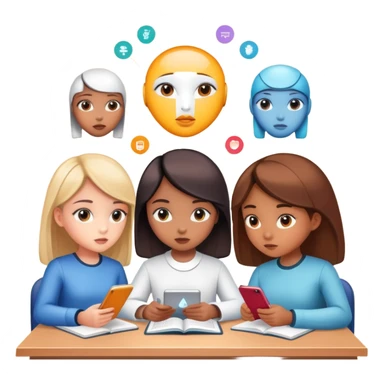 tribu de niñas en inteligencia artificial sticker