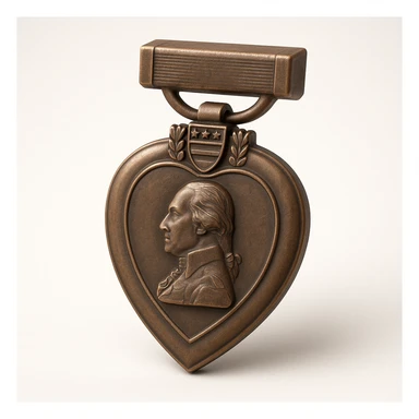 purple heart, bronze style, metallic, no text sticker