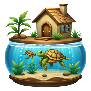 pet turtle in water house sticker