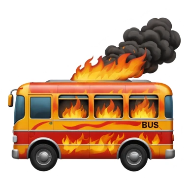 Bus running person over on fire sticker