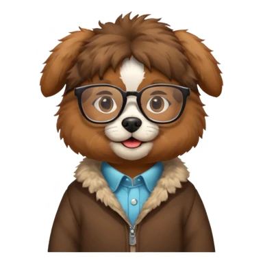 dog with clothes and wearing glasses sticker