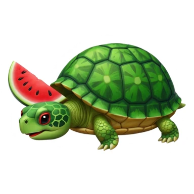 A REALLY cute turtle eating watermelon sticker