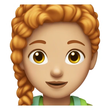 Girl with ginger hair and blue eyes with brown tabby cat with greenish yellow eyes sticker