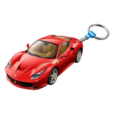 red Ferrari key with a white background sticker