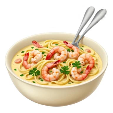 traditional italian carbonara with shrimp sticker