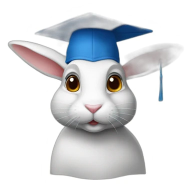 Ukrainian rabbit student in a square academic cap sticker