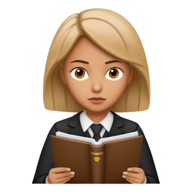 female lawyer reading a document sticker