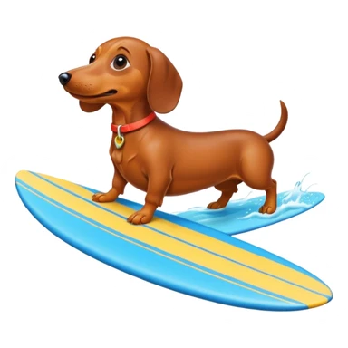 Weiner dog surfing  sticker