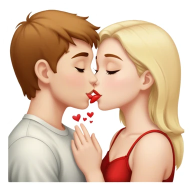 girl kissing a boy sticker